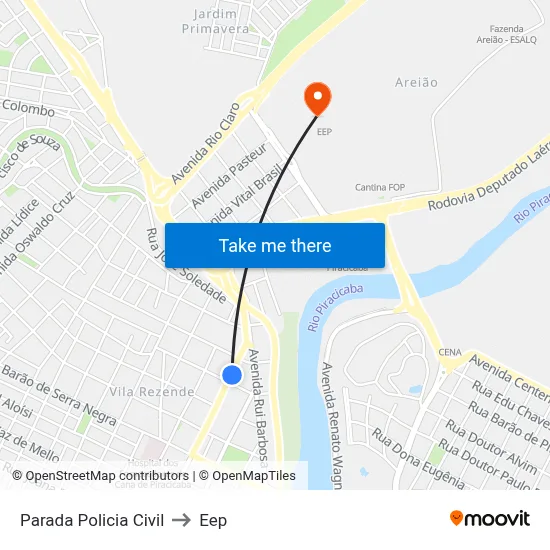 Parada Policia Civil to Eep map
