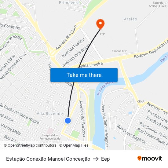 Estação Conexão Manoel Conceição to Eep map