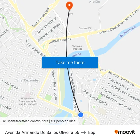 Avenida Armando De Salles Oliveira 56 to Eep map