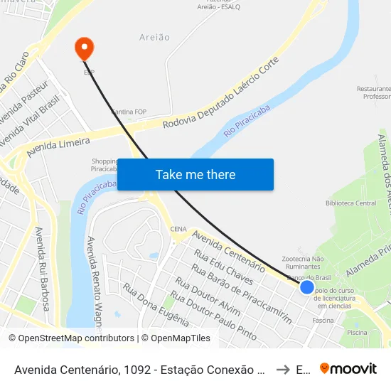 Avenida Centenário, 1092 - Estação Conexão Cebtec to Eep map