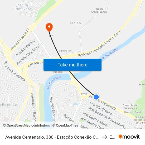 Avenida Centenário, 380 - Estação Conexão Cena to Eep map