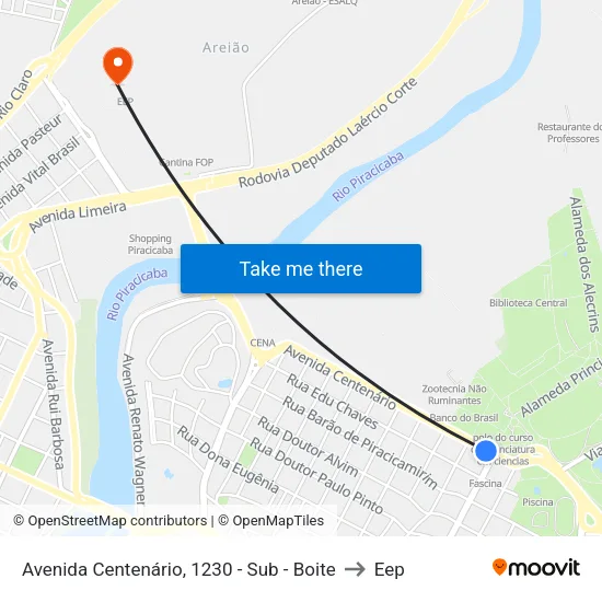 Avenida Centenário, 1230 - Sub - Boite to Eep map