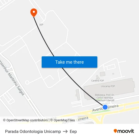 Parada Odontologia Unicamp to Eep map