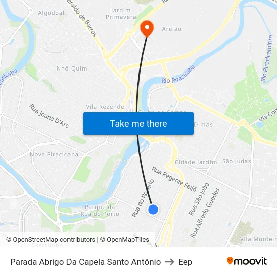Parada Abrigo Da Capela Santo Antônio to Eep map
