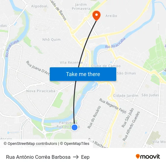 Rua Antônio Corrêa Barbosa to Eep map