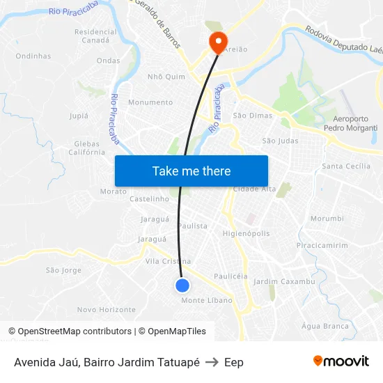 Avenida Jaú, Bairro Jardim Tatuapé to Eep map