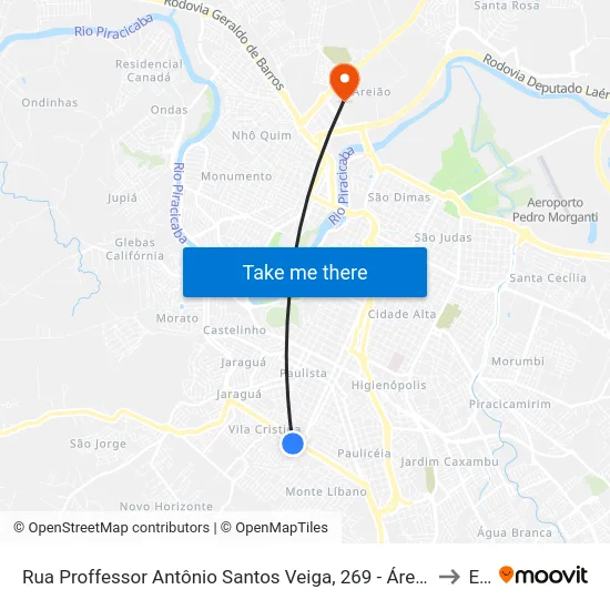 Rua Proffessor Antônio Santos Veiga, 269 - Área Verde, Oposto Nº 269 to Eep map