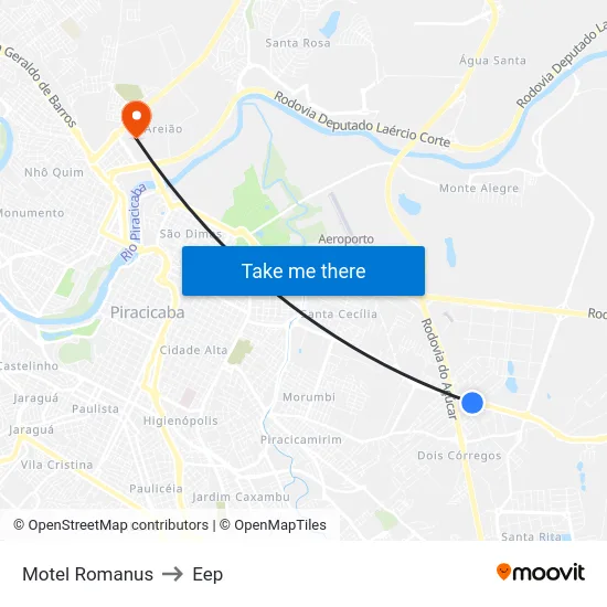 Motel Romanus to Eep map