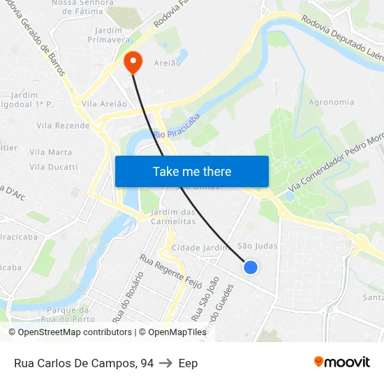 Rua Carlos De Campos, 94 to Eep map