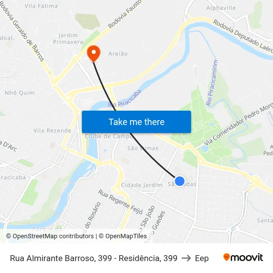 Rua Almirante Barroso, 399 - Residência, 399 to Eep map