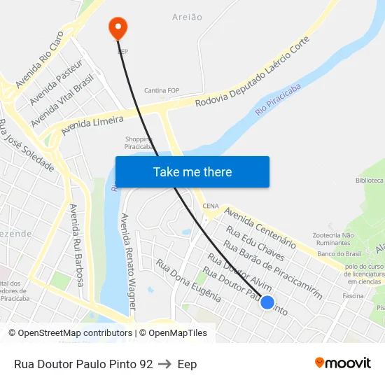 Rua Doutor Paulo Pinto 92 to Eep map