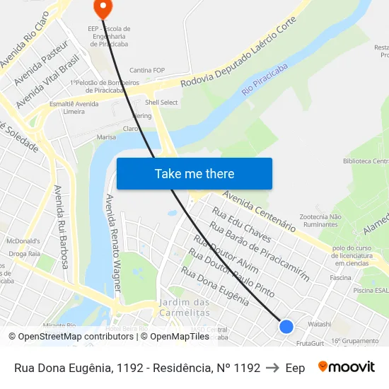 Rua Dona Eugênia, 1192 - Residência, Nº 1192 to Eep map
