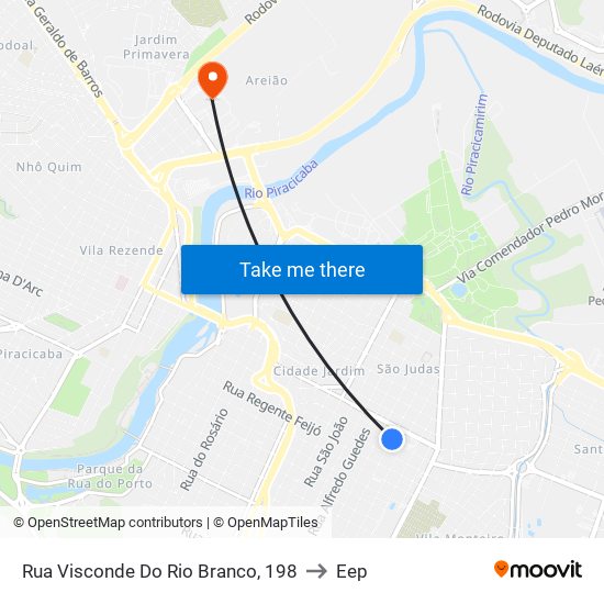 Rua Visconde Do Rio Branco, 198 to Eep map