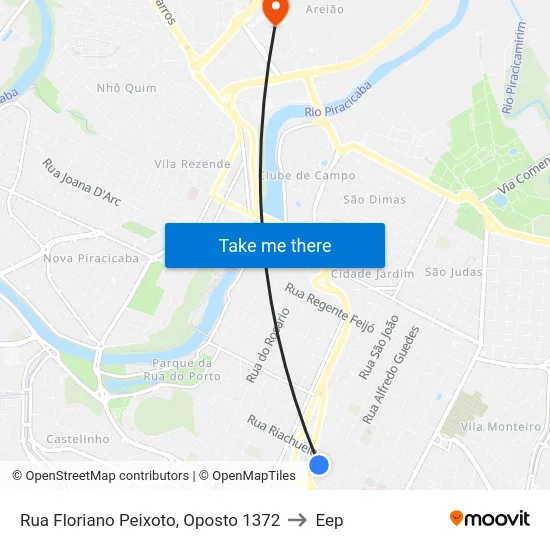 Rua Floriano Peixoto, Oposto 1372 to Eep map