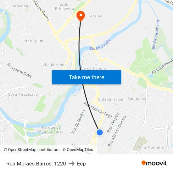 Rua Moraes Barros, 1220 to Eep map