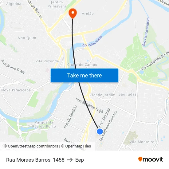 Rua Moraes Barros, 1458 to Eep map
