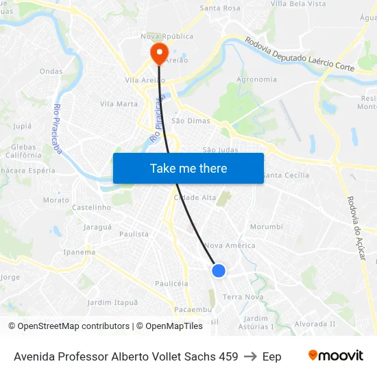 Avenida Professor Alberto Vollet Sachs 459 to Eep map