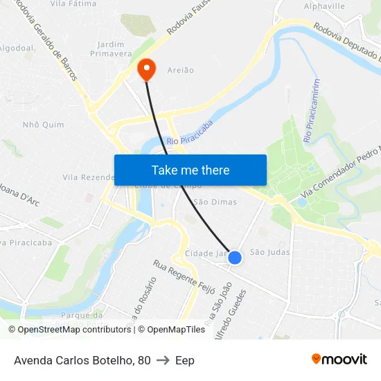 Avenda Carlos Botelho, 80 to Eep map