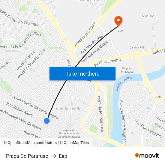Praça Do Parafuso to Eep map