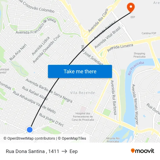 Rua Dona Santina , 1411 to Eep map