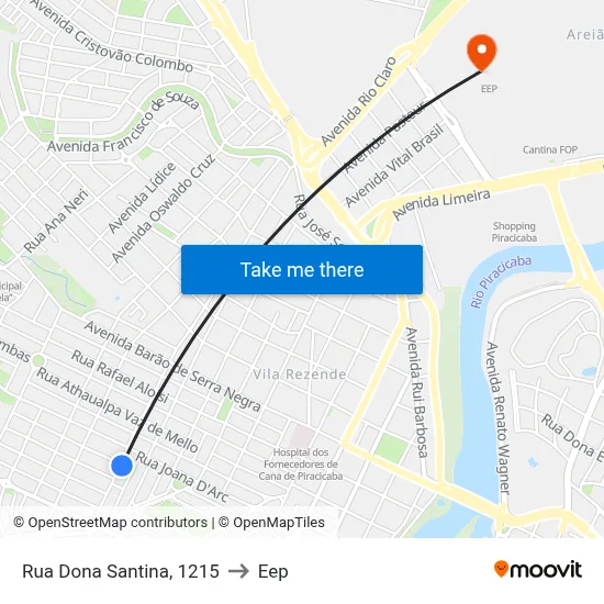 Rua Dona Santina, 1215 to Eep map