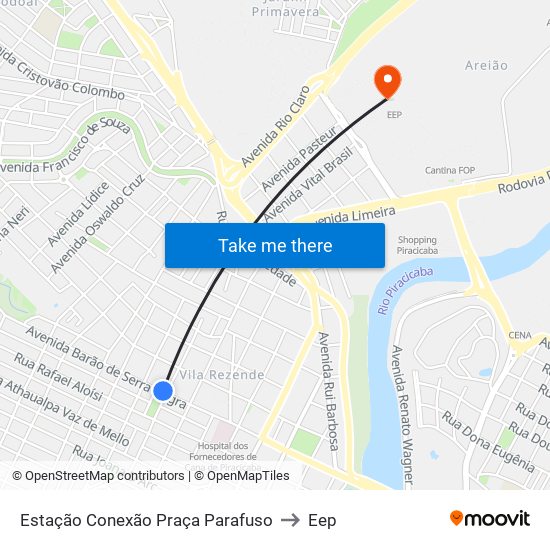 Estação Conexão Praça Parafuso to Eep map