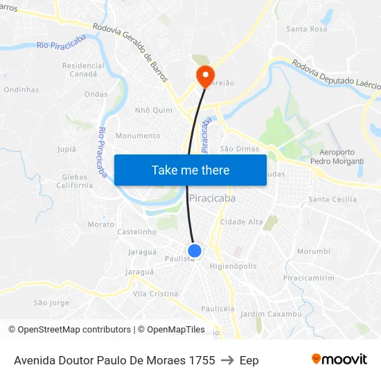 Avenida Doutor Paulo De Moraes 1755 to Eep map