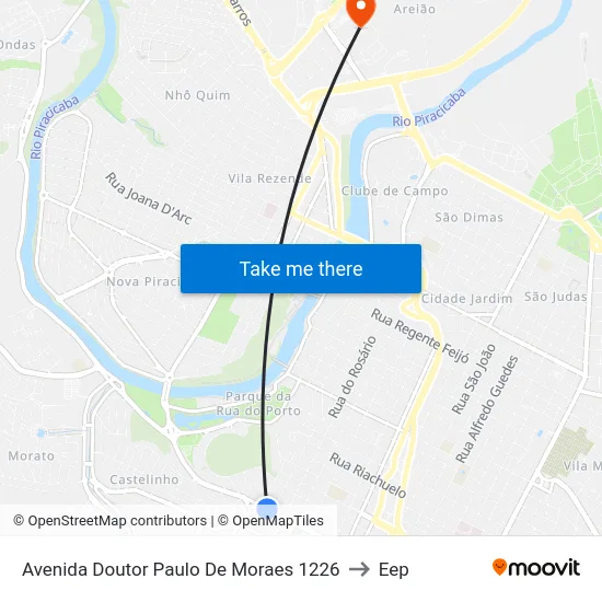 Avenida Doutor Paulo De Moraes 1226 to Eep map
