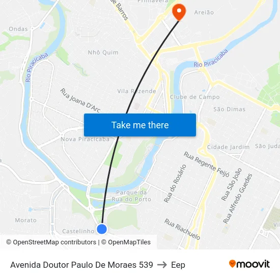 Avenida Doutor Paulo De Moraes 539 to Eep map