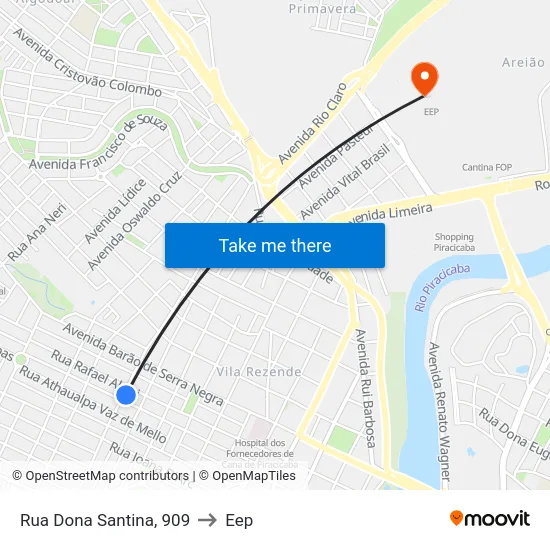 Rua Dona Santina, 909 to Eep map