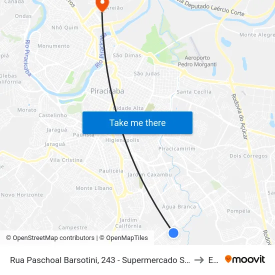Rua Paschoal Barsotini, 243 - Supermercado Scarpin to Eep map