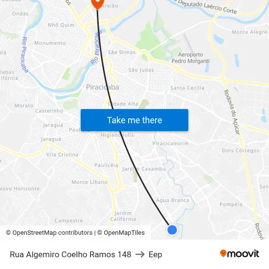 Rua Algemiro Coelho Ramos 148 to Eep map