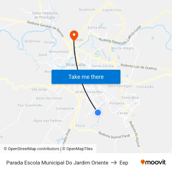Parada Escola Municipal Do Jardim Oriente to Eep map