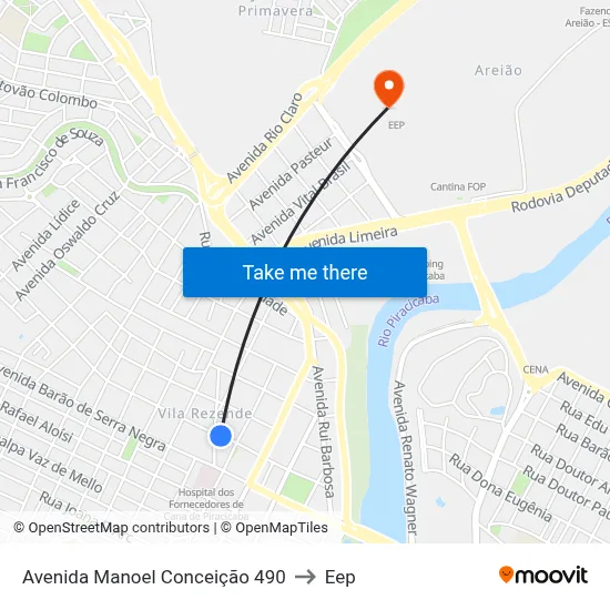 Avenida Manoel Conceição 490 to Eep map