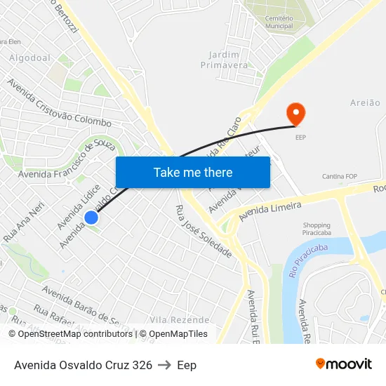 Avenida Osvaldo Cruz 326 to Eep map