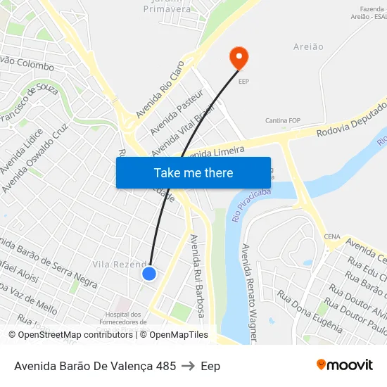 Avenida Barão De Valença 485 to Eep map