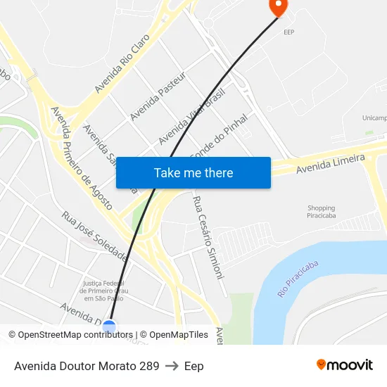 Avenida Doutor Morato 289 to Eep map