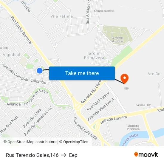 Rua Terenzio Gales,146 to Eep map