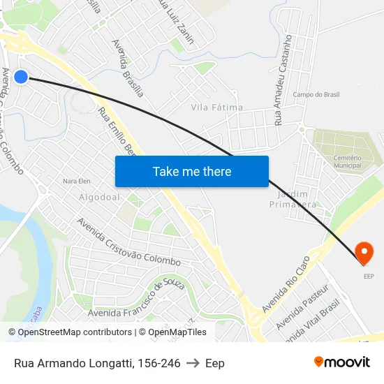 Rua Armando Longatti, 156-246 to Eep map