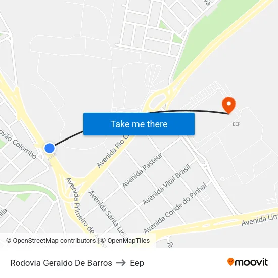 Rodovia Geraldo De Barros to Eep map