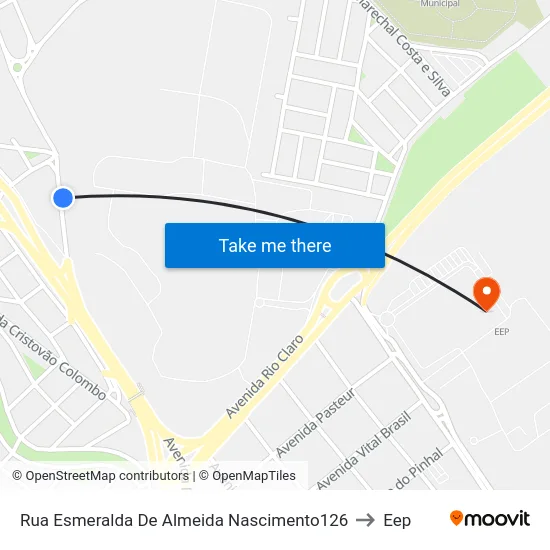 Rua Esmeralda De Almeida Nascimento126 to Eep map