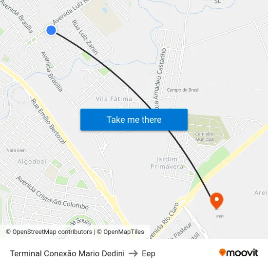 Terminal Conexão Mario Dedini to Eep map