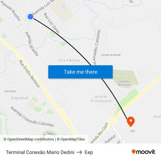 Terminal Conexão Mario Dedini to Eep map