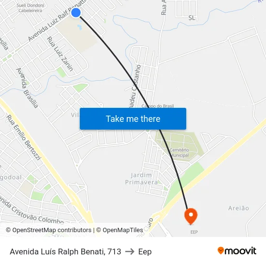 Avenida Luís Ralph Benati, 713 to Eep map