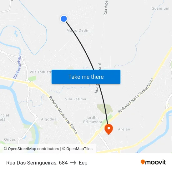 Rua Das Seringueiras, 684 to Eep map