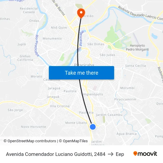 Avenida Comendador Luciano Guidotti, 2484 to Eep map
