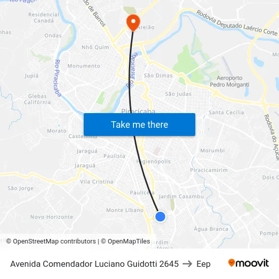 Avenida Comendador Luciano Guidotti 2645 to Eep map