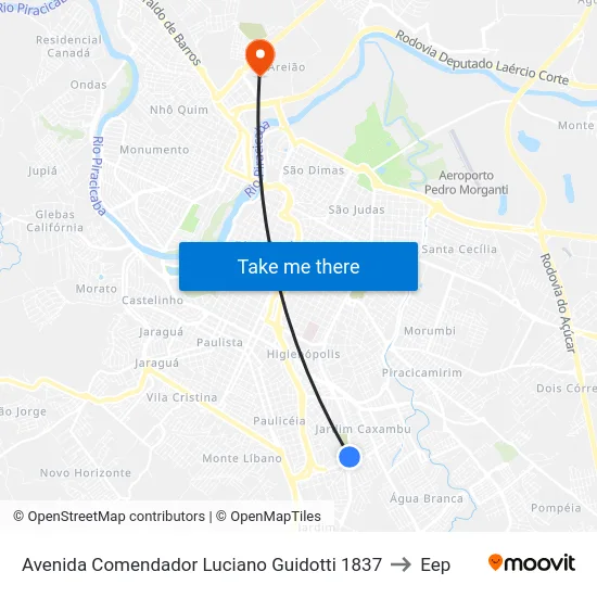 Avenida Comendador Luciano Guidotti 1837 to Eep map
