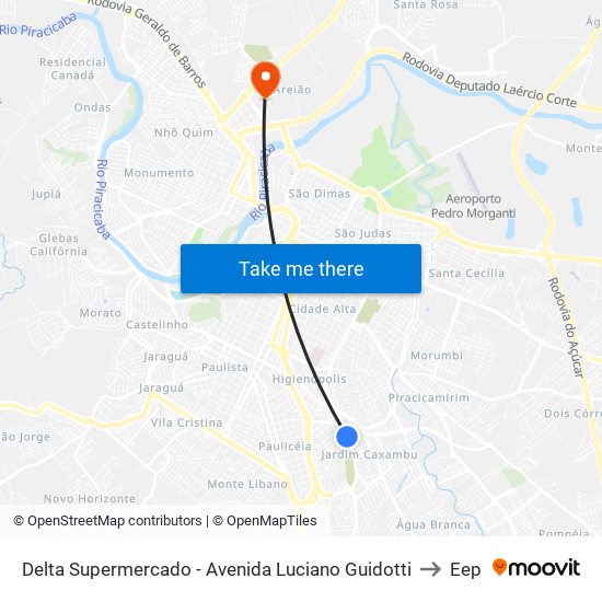Delta Supermercado - Avenida Luciano Guidotti to Eep map