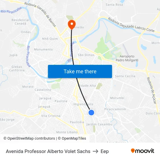 Avenida Professor Alberto Volet Sachs to Eep map